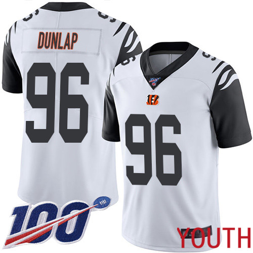 Cincinnati Bengals Limited White Youth Carlos Dunlap Jersey NFL Footballl #96 100th Season Rush Vapor Untouchable
